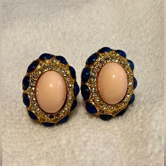 Kenneth Jay Lane KJL Vintage 60’s Clip On Earrings - Picture 1 of 10